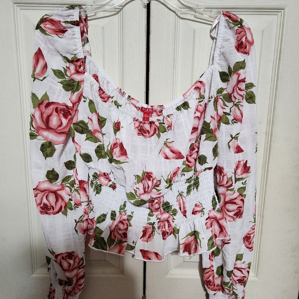 Womens Guess Floral Long Sleeve Women's Top - Picture 4 of 10